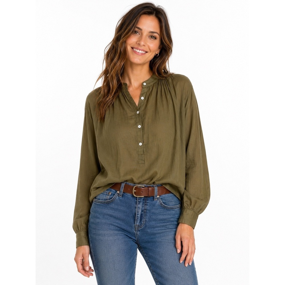 Buck Mason Heirloom Cotton Ojai Shirt Tunic Top Bronze Brown Oversized XS 285046